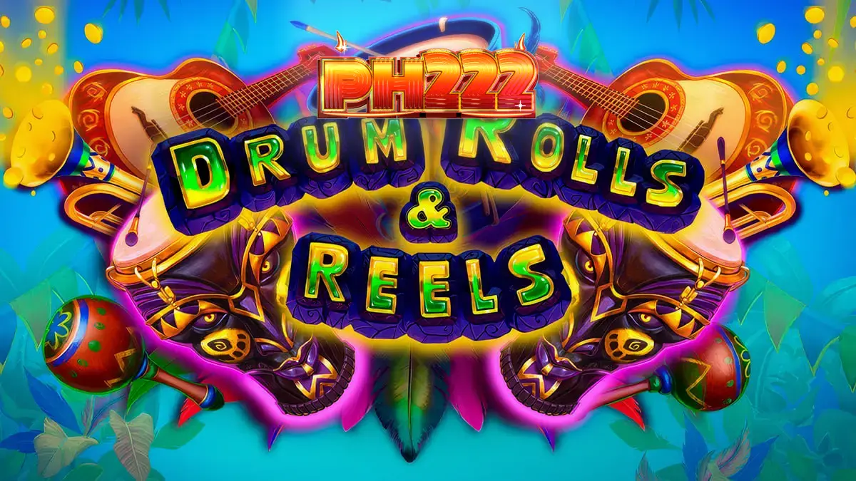Makulay na disenyo ng Drum Rolls & Reels slot na may temang Brazilian carnival